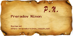 Preradov Ninon névjegykártya